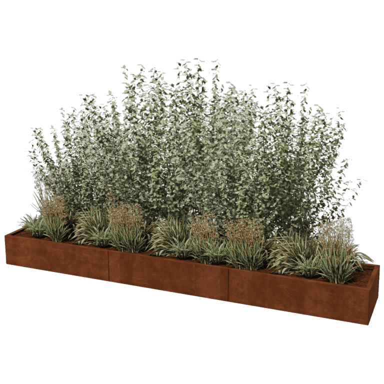 Jardinière en acier corten Texas xxl 360 x 60 cm