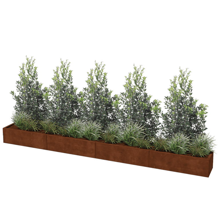 Jardinière en acier corten Texas xxl 400 x 40 cm