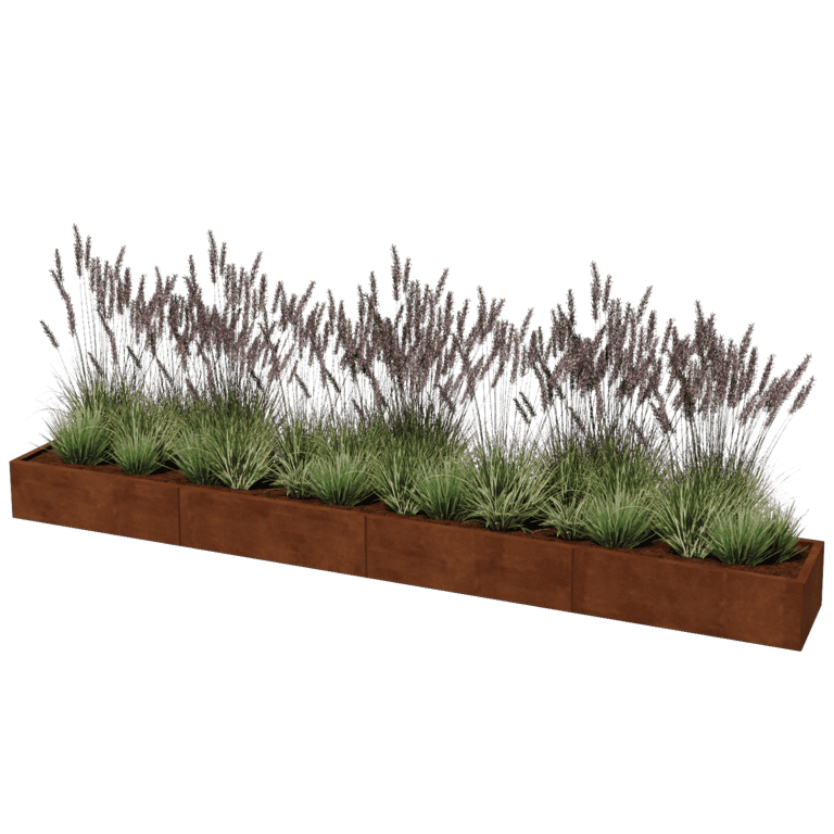 Jardinière en acier corten Texas xxl 400 x 50 cm