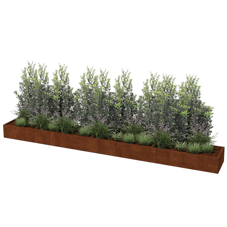 Jardinière en acier corten Texas xxl 480 x 60 cm