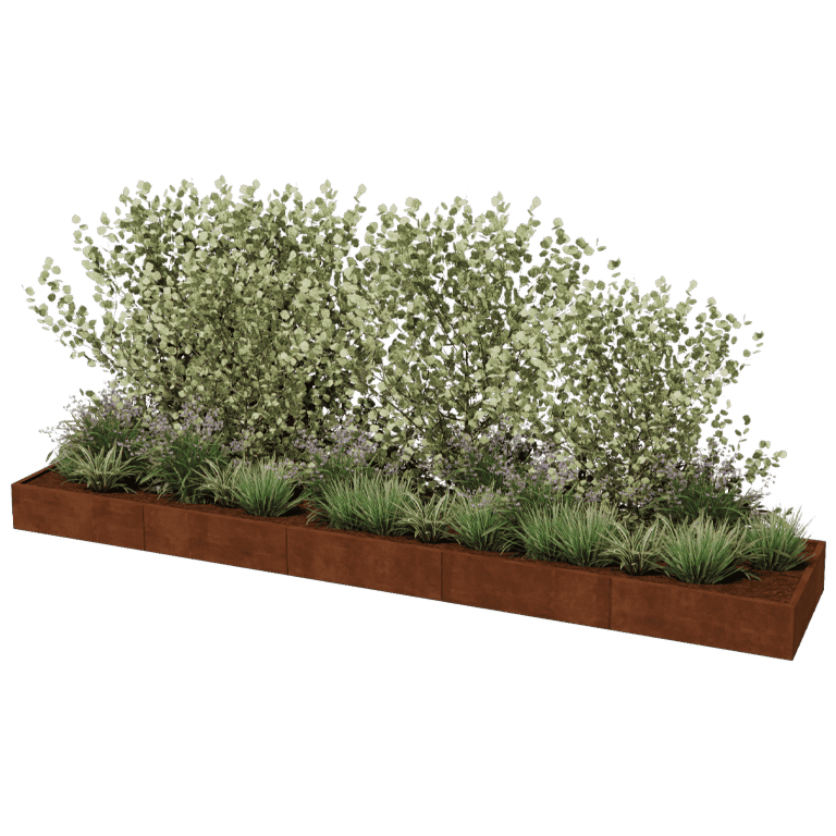 Jardinière en acier corten Texas xxl 500 x 100 cm
