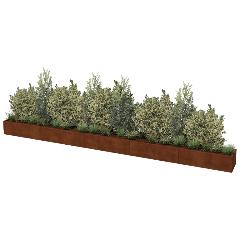 Jardinière en acier corten Texas xxl 500 x 40 cm