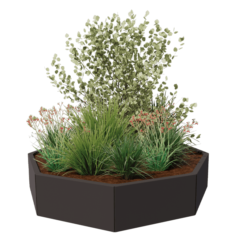 Jardinière en acier peint par poudrage Chicago 60