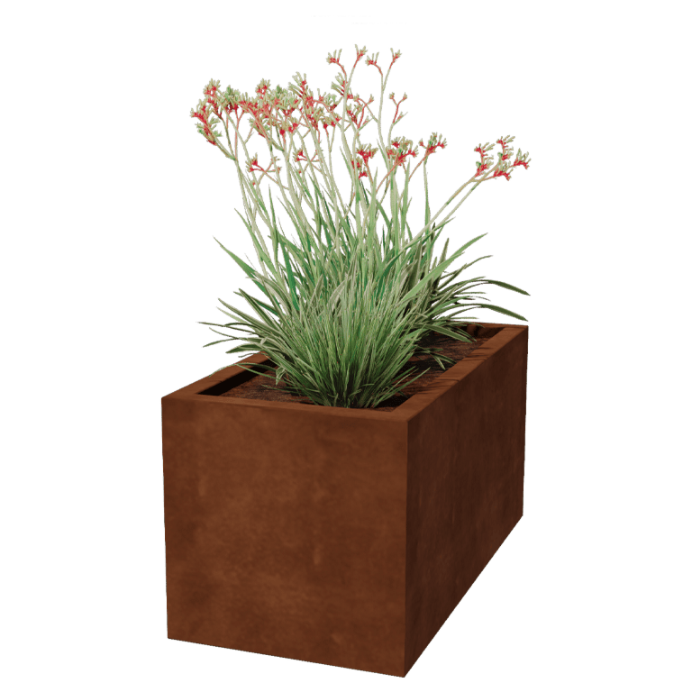 Bac à plantes soudée en acier corten Montana 100 x 50 x 50 cm