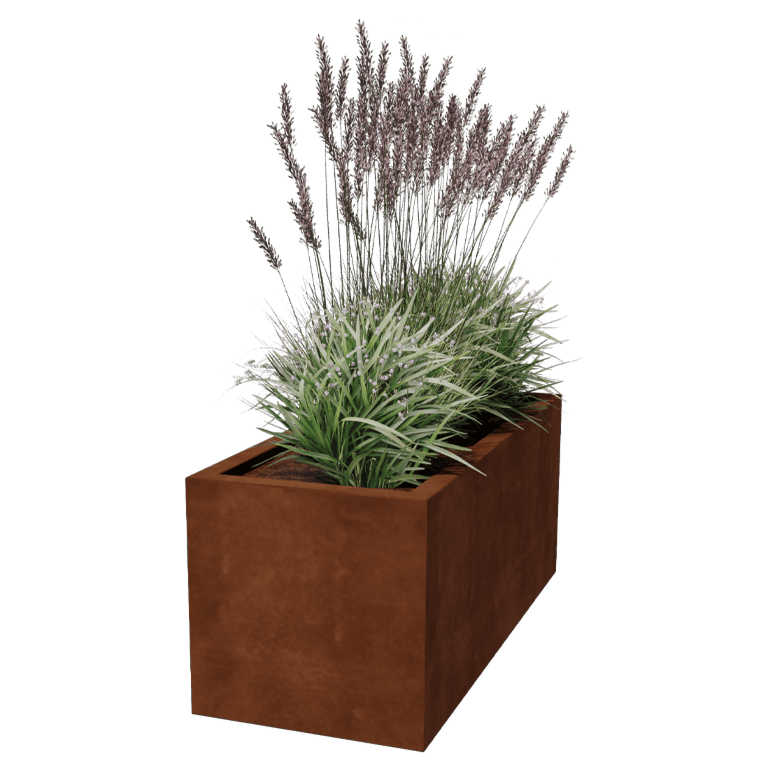 Bac à plantes soudée en acier corten Montana 120 x 50 x 50 cm