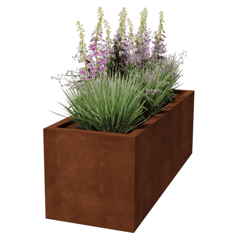 Bac à plantes soudée en acier corten Montana 150 x 50 x 50 cm