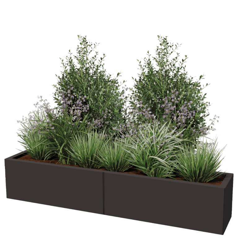 Jardinière en acier thermolaqué Texas xxl 160 x 30 cm