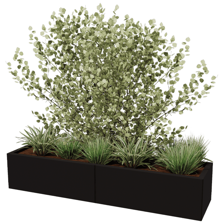 Bac à plantes en acier thermolaqué Texas xxl 160 x 40 cm
