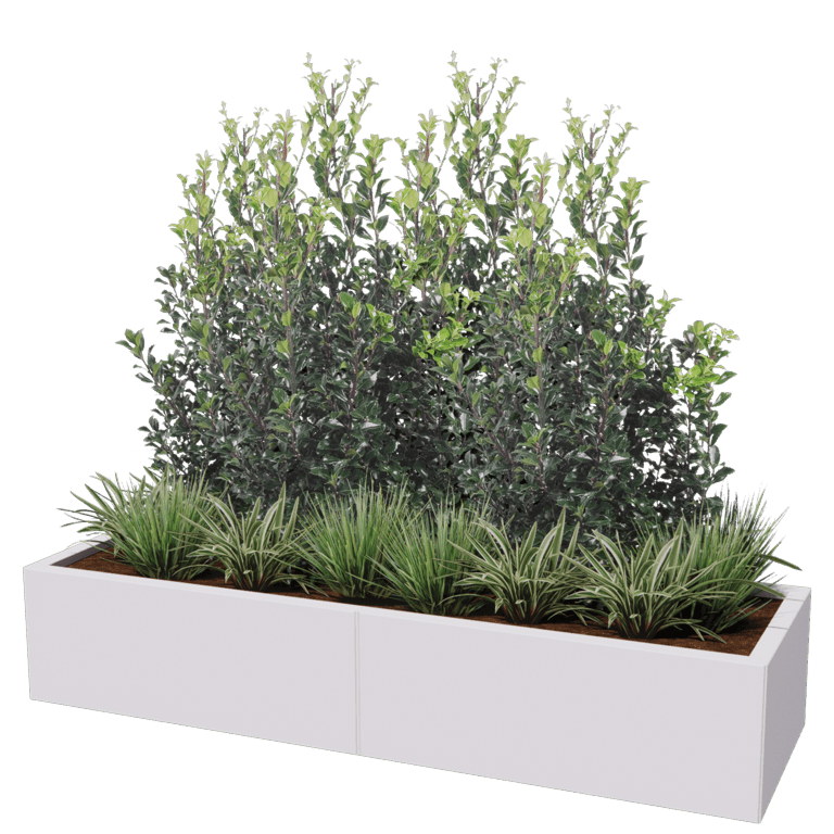 Jardinière en acier thermolaqué Texas xxl 160 x 50 cm
