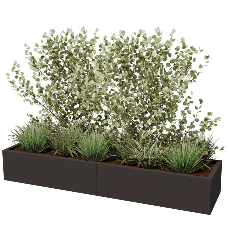 Bac à plantes en acier thermolaqué Texas xxl 200 x 50 cm