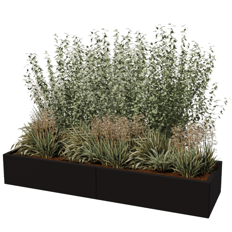 Jardinière en acier thermolaqué Texas xxl 200 x 60 cm
