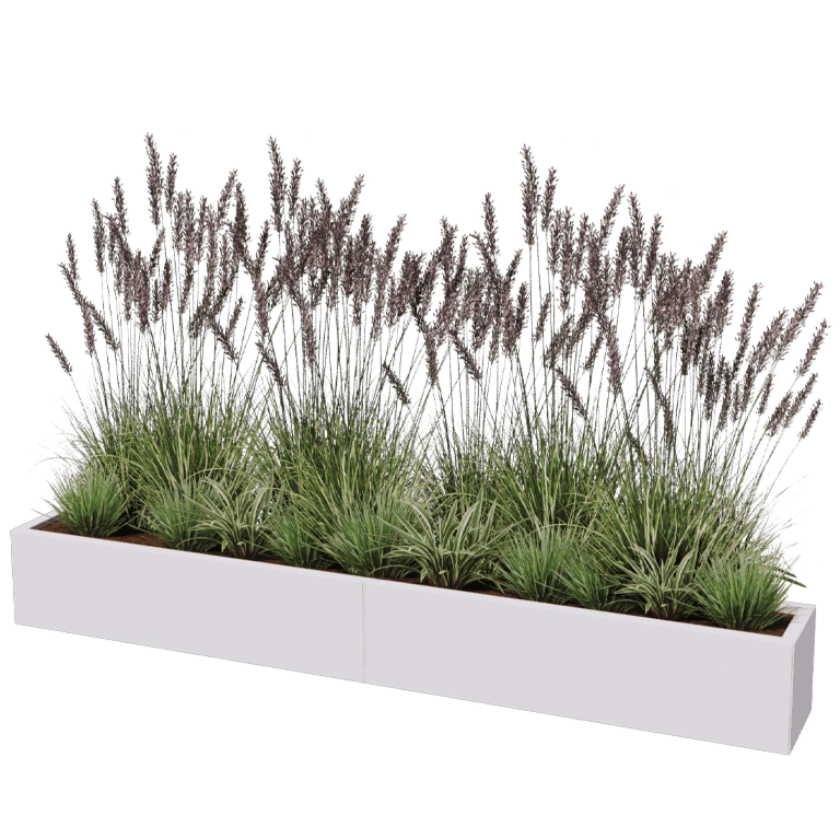 Jardinière en acier thermolaqué Texas xxl 240 x 30 cm