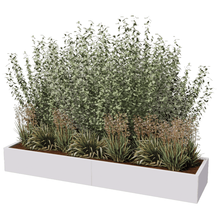 Bac à plantes en acier thermolaqué Texas xxl 240 x 60 cm