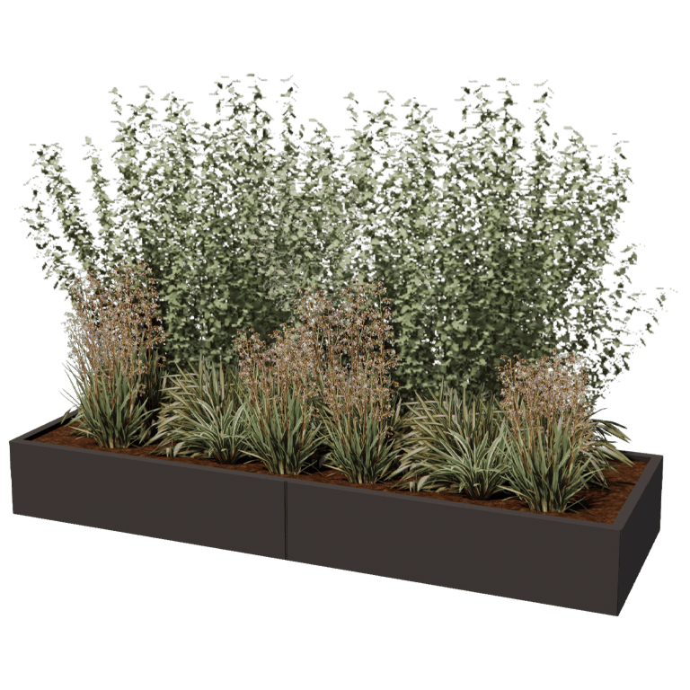Bac à plantes en acier thermolaqué Texas xxl 240 x 80 cm