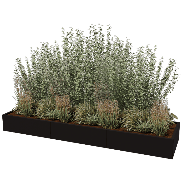 Jardinière en acier thermolaqué Texas xxl 300 x 80 cm