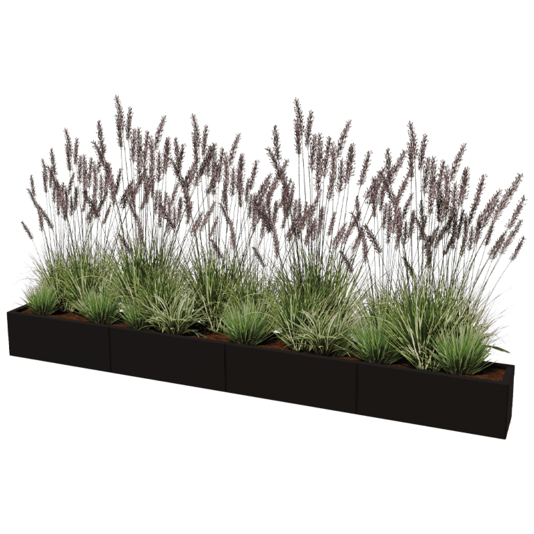 Jardinière en acier thermolaqué Texas xxl 320 x 30 cm