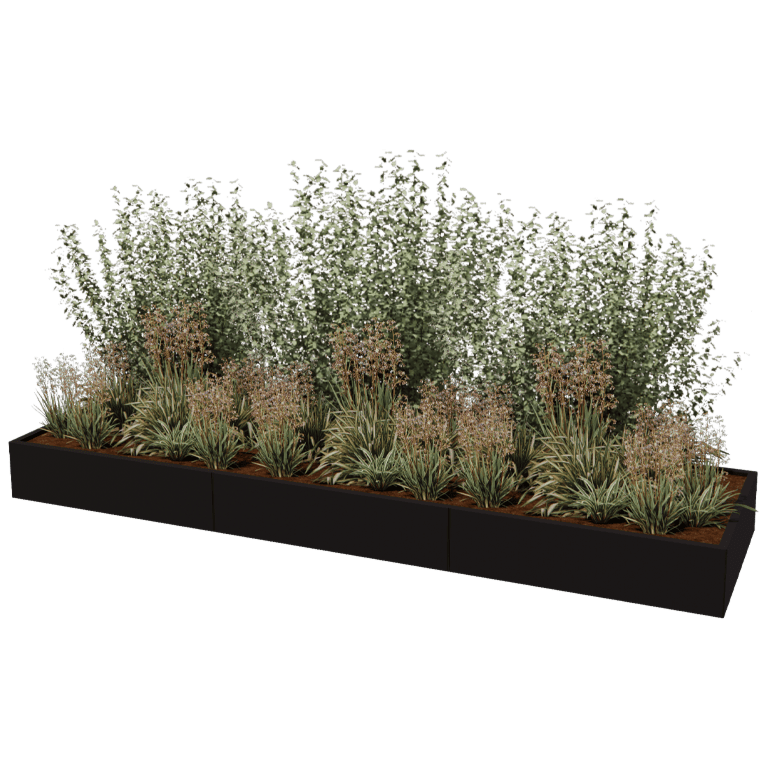 Jardinière en acier thermolaqué Texas xxl 360 x 100 cm