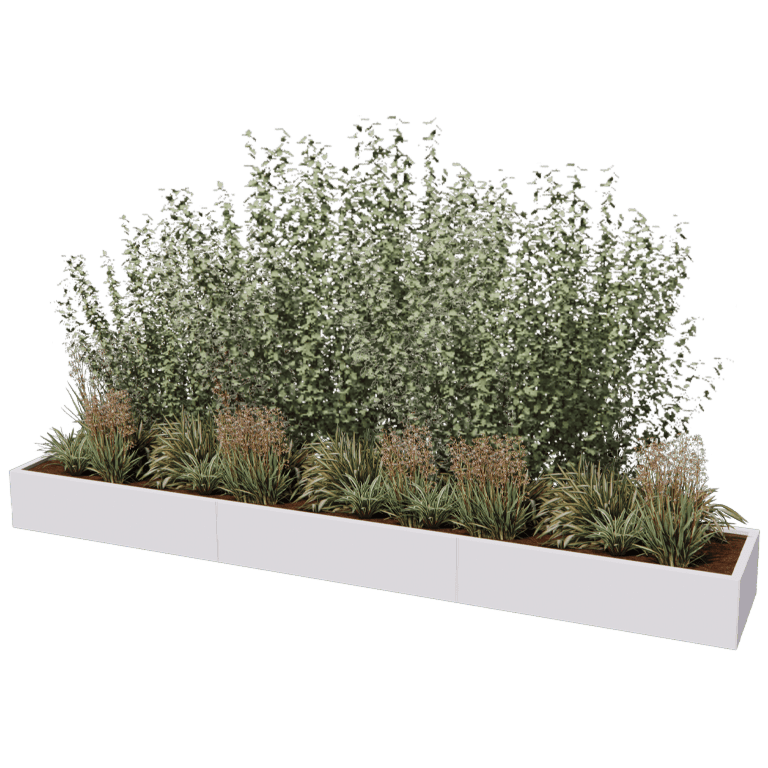 Jardinière en acier thermolaqué Texas xxl 360 x 60 cm