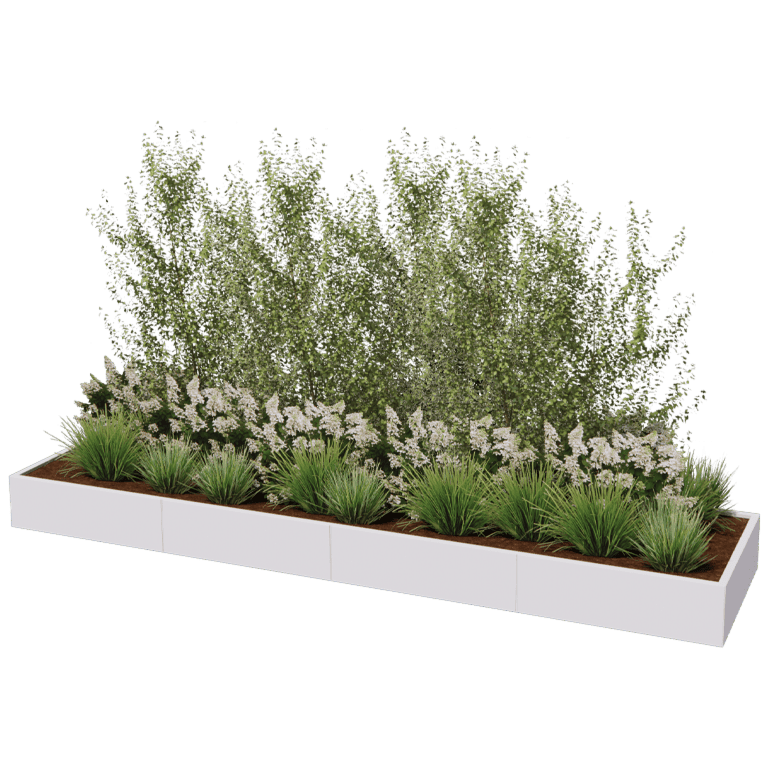 Bac à plantes en acier thermolaqué Texas xxl 400 x 100 cm