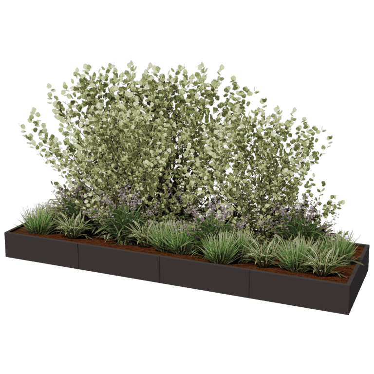 Jardinière en acier thermolaqué Texas xxl 400 x 120 cm