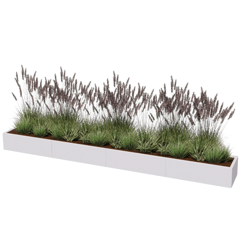 Jardinière en acier thermolaqué Texas xxl 400 x 50 cm
