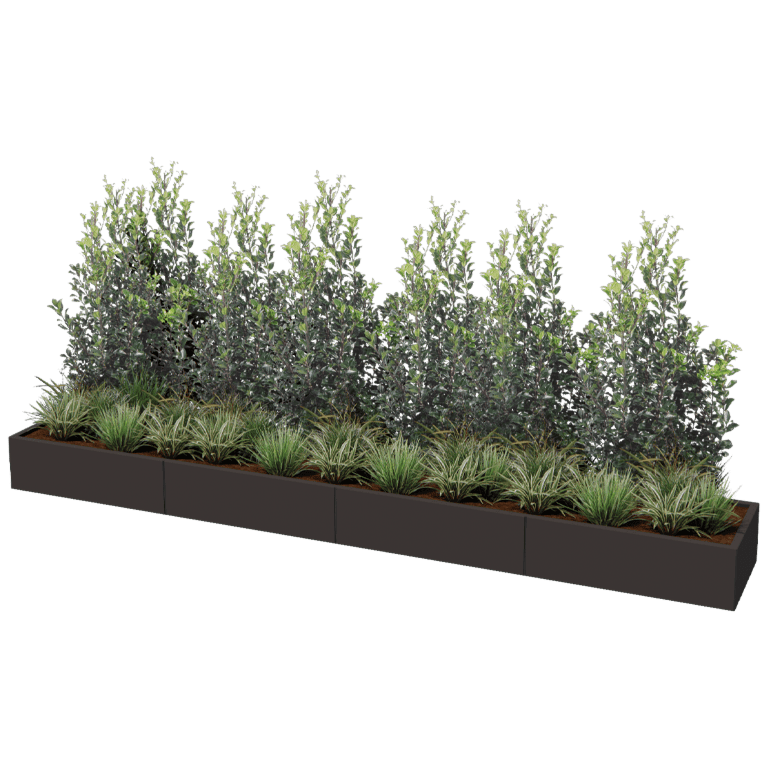 Jardinière en acier thermolaqué Texas xxl 400 x 60 cm