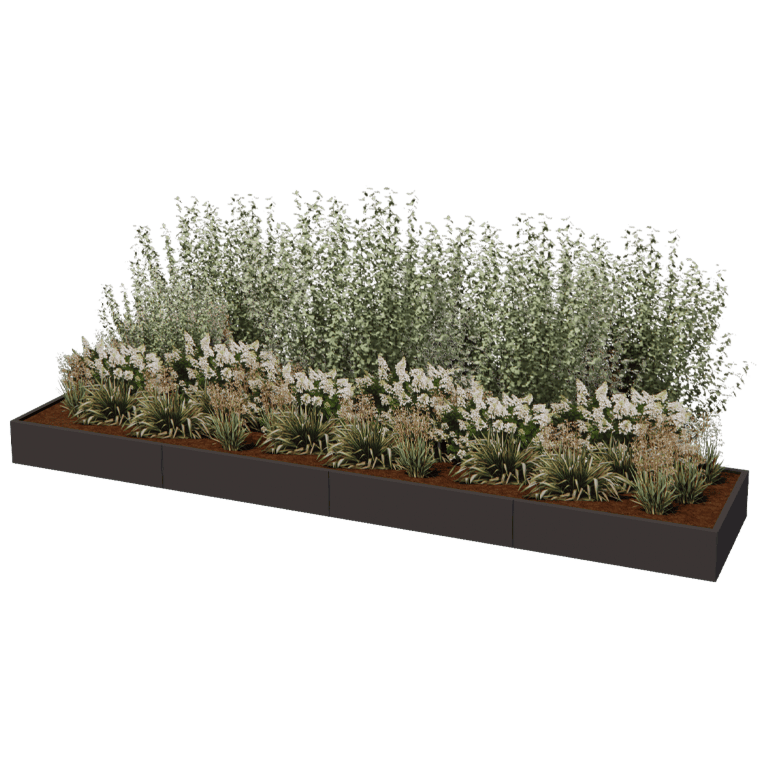 Jardinière en acier thermolaqué Texas xxl 480 x 100 cm