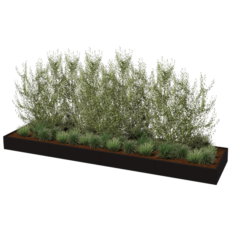 Jardinière en acier thermolaqué Texas xxl 480 x 120 cm