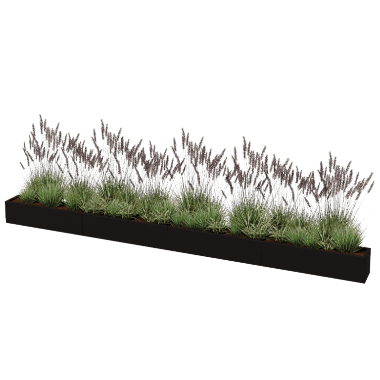 Bac à plantes en acier thermolaqué Texas xxl 480 x 30 cm