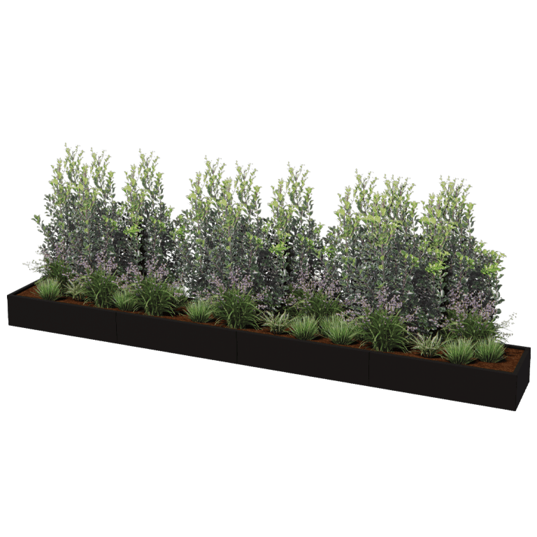 Jardinière en acier thermolaqué Texas xxl 480 x 60 cm