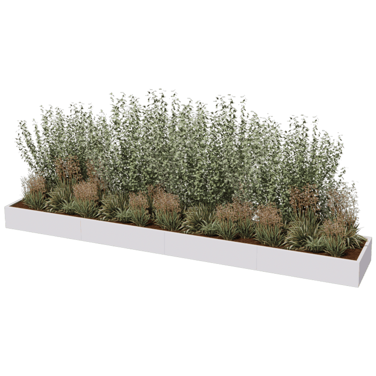 Jardinière en acier thermolaqué Texas xxl 480 x 80 cm