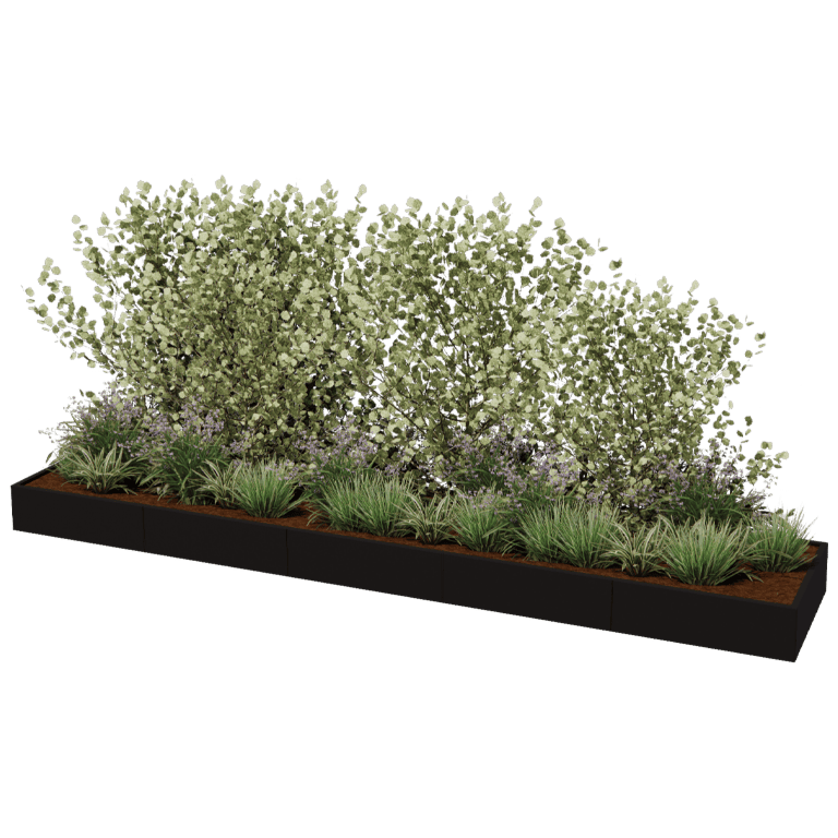 Jardinière en acier thermolaqué Texas xxl 500 x 100 cm