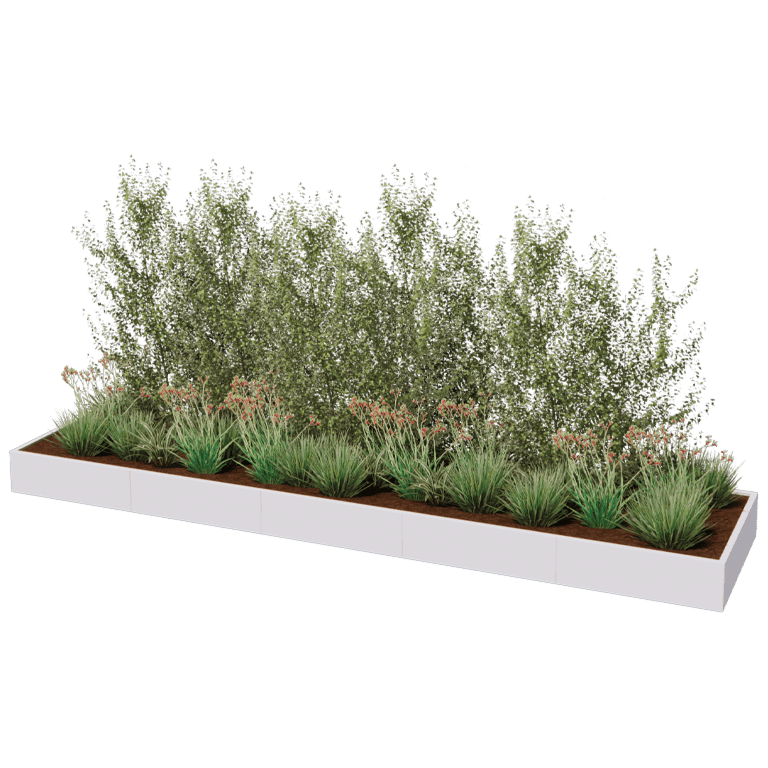 Jardinière en acier thermolaqué Texas xxl 500 x 120 cm