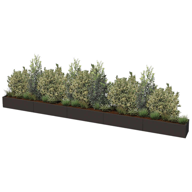 Jardinière en acier thermolaqué Texas xxl 500 x 40 cm