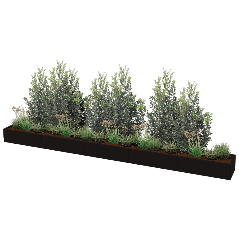 Bac à plantes en acier thermolaqué Texas xxl 500 x 50 cm