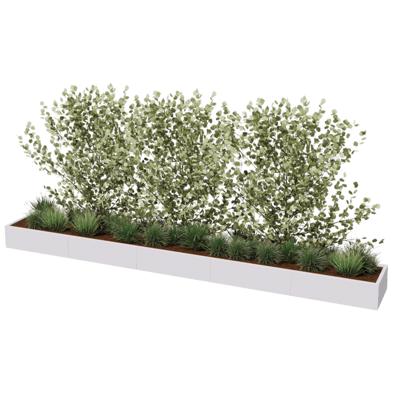 Jardinière en acier thermolaqué Texas xxl 500 x 60 cm