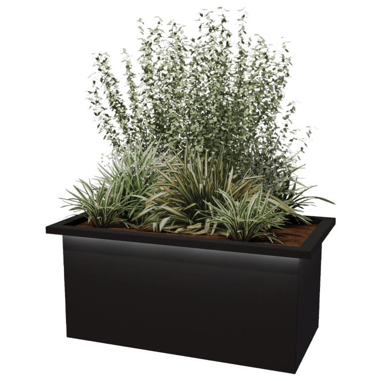 Bac à plantes en acier thermolaqué Alabama avec LED 100 x 50 x 50 cm