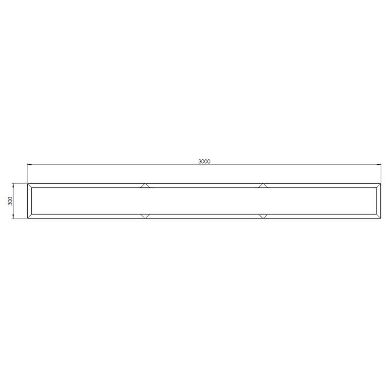 Bac à plantes en acier thermolaqué Texas xxl 300 x 30 cm