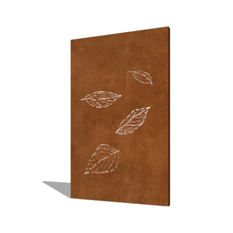 Panneau en acier corten feuilles tombantes 2 120 x 6 x 190 cm