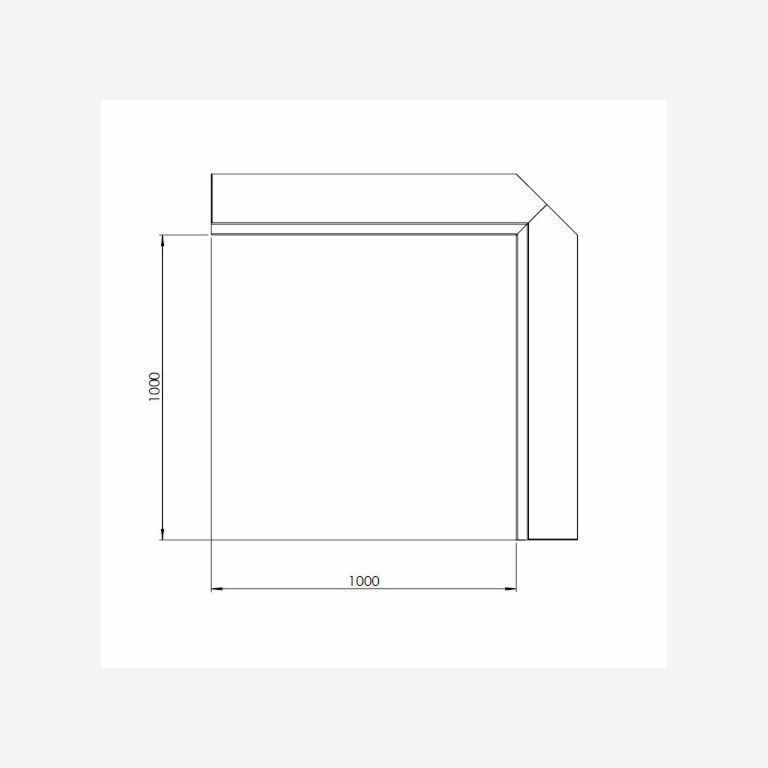 Paroi de soutènement en acier corten angle intérieur 100 x 100 cm (hauteur 50 cm)