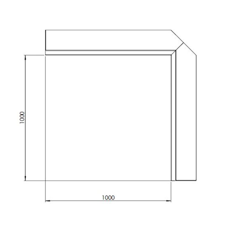 Paroi de soutènement en acier corten angle intérieur 100 x 100 cm (hauteur 40 cm)