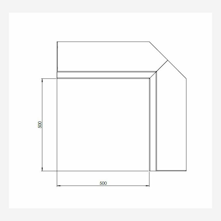 Mur de soutènement d'angle intérieur en acier Corten 50 x 50 cm (hauteur 50 cm)