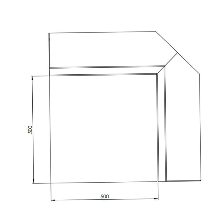 Mur de soutènement d'angle intérieur en acier Corten 50 x 50 cm (hauteur 30 cm)