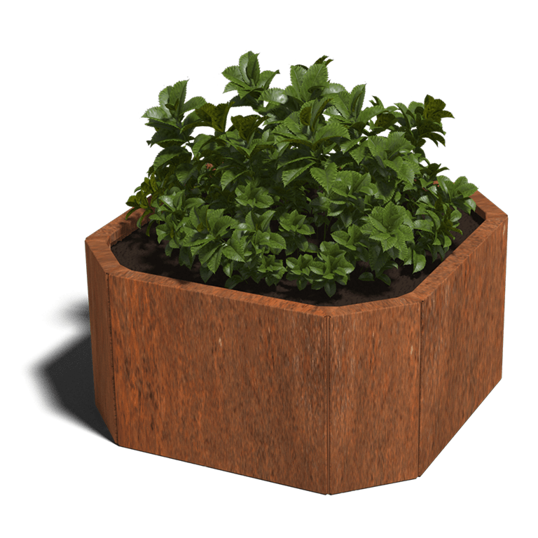 Bac à plantes en acier corten Boston 500
