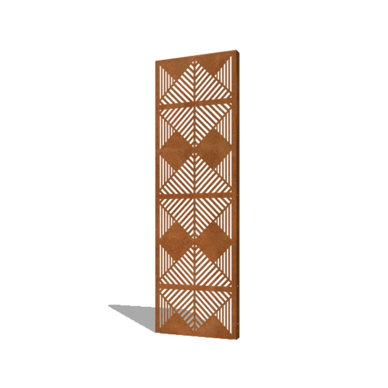 Panneau en acier corten lignes composition 3 60 x 6 x 190 cm