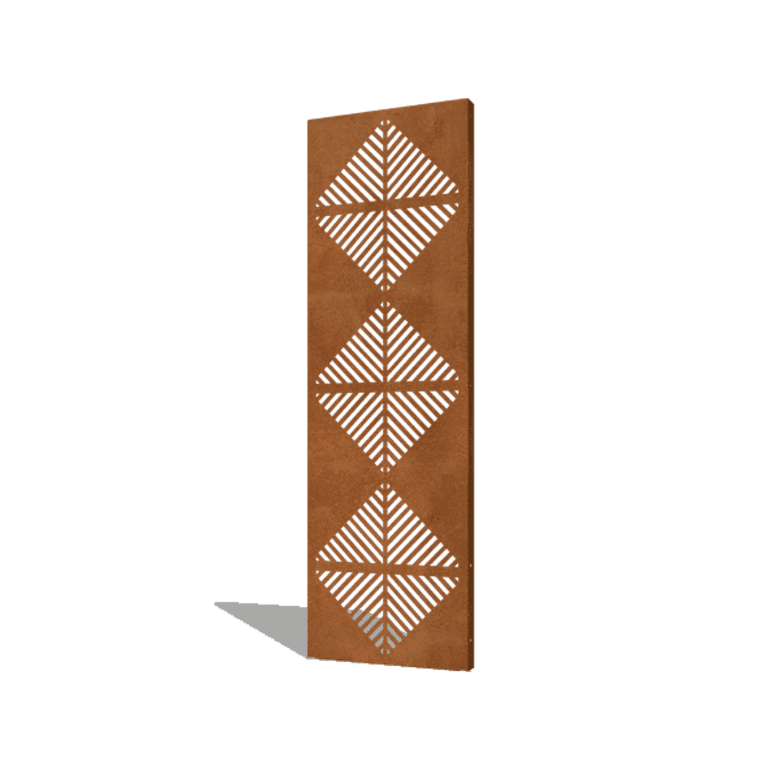 Panneau en acier corten lignes composition 4 60 x 6 x 190 cm