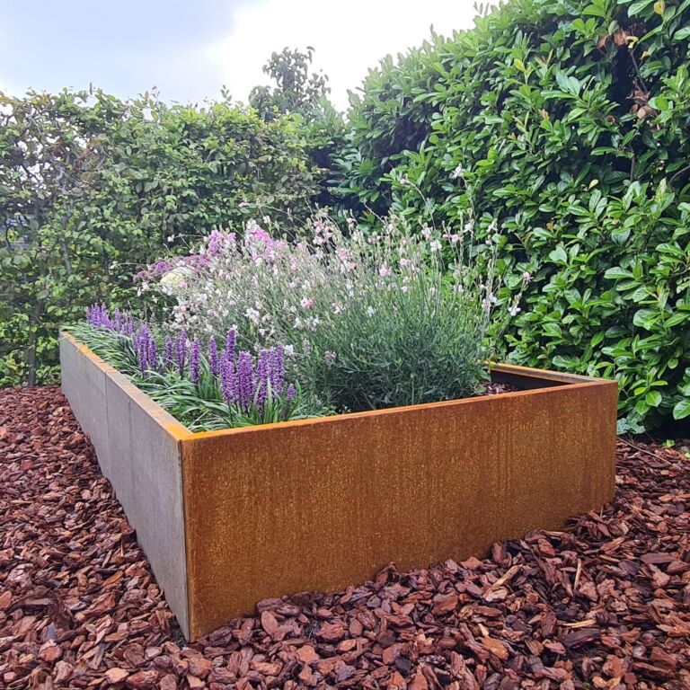 Bac à plantes en acier corten Texas xxl 3000x1200