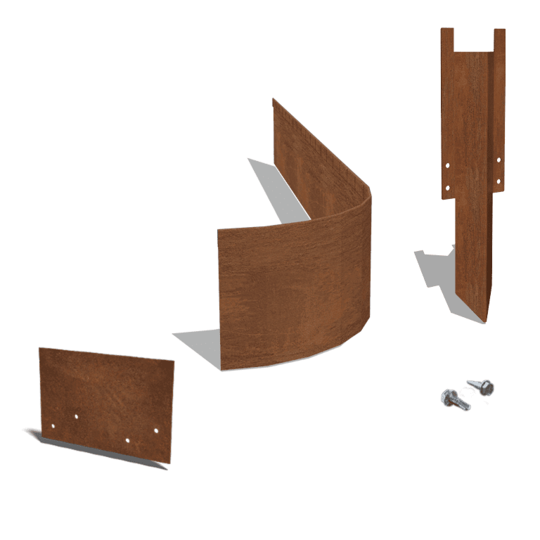 Bordure FLEX en acier corten à bord aplati 23 cm kit complet pour 24 mètres