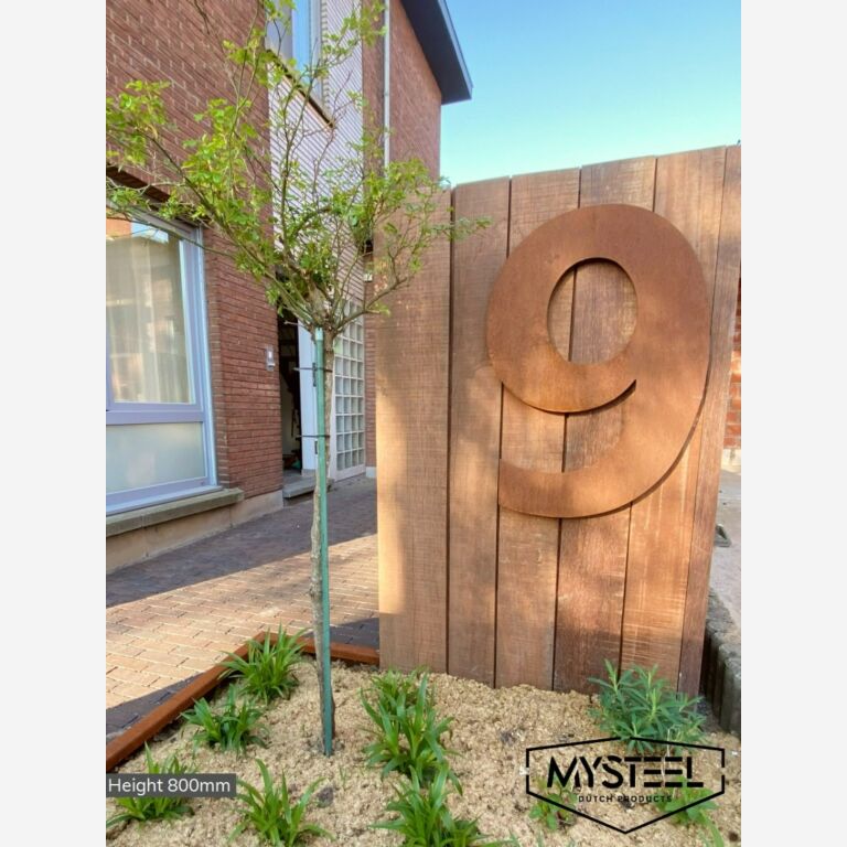 Numéro de maison en acier corten 1 - 80 cm