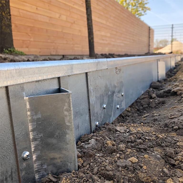 Bordure en acier corten aplatie de 13 cm set complet par 15 mètres